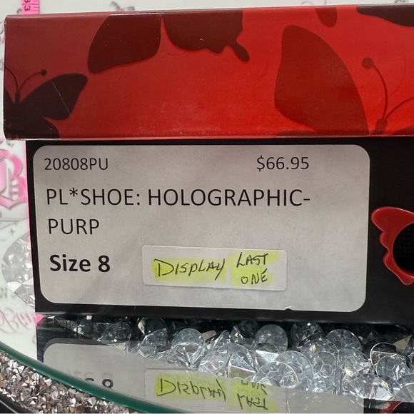 Pleaser heels Lavender Glitter Platform Heels Clear Straps kiss multi glitter - Picture 12 of 16